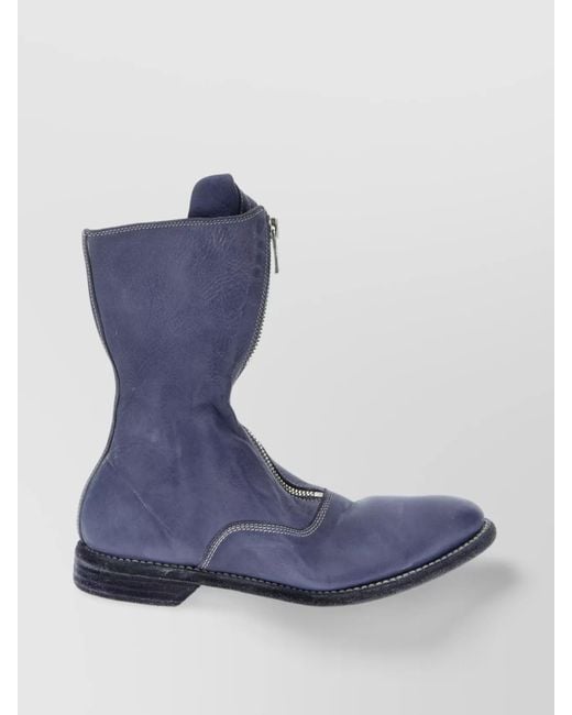 Guidi Blue Leather Ankle Boots