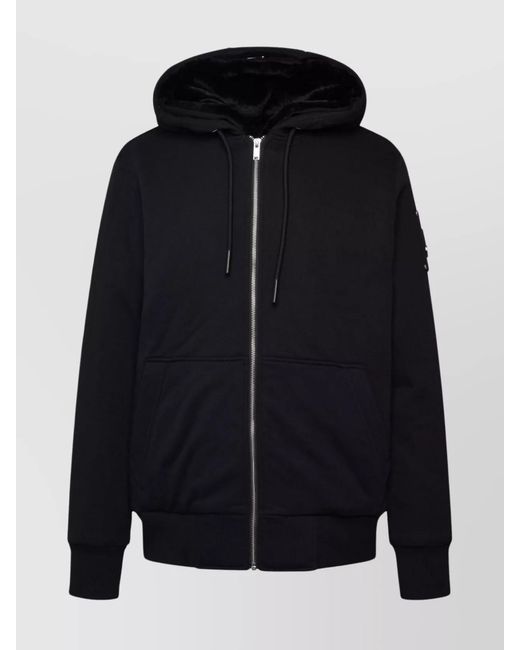 Moose Knuckles Blue Faux Fur Lined Zip Hoodie for men