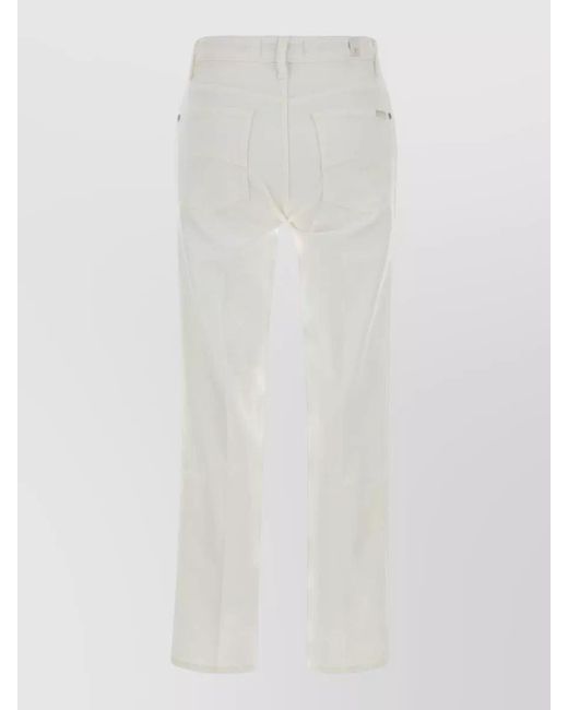 7 For All Mankind White Stretch Denim Calie Jeans Belt Loops Pockets