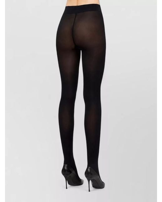 Wolford Black Luxe Velvet 66 High Waist Tights