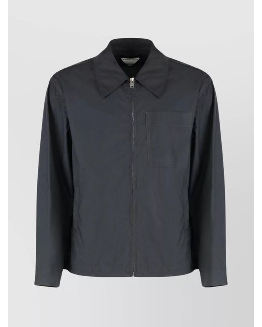Bottega Veneta Black Jacket With Pocket On The Front And Resin Finish for men