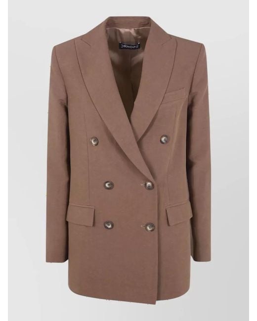 DR. HOPE Brown Double-Breasted Blazer