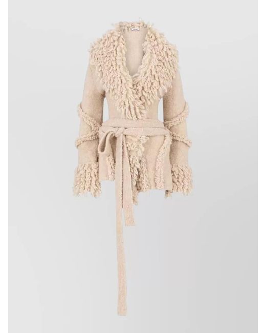 The Attico Natural Wrap Cardigan Coat Wool Alpaca Blend