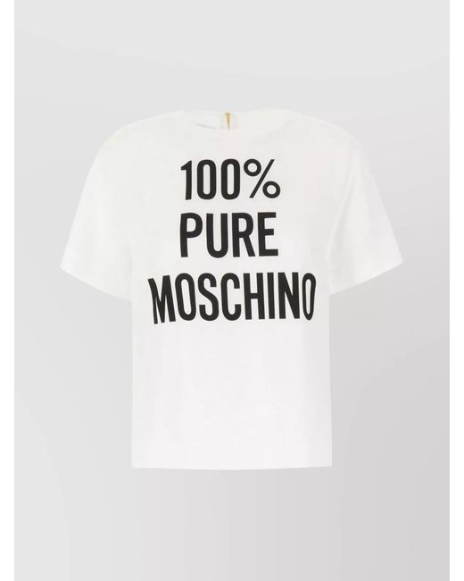 Moschino White Logo Print Blouse