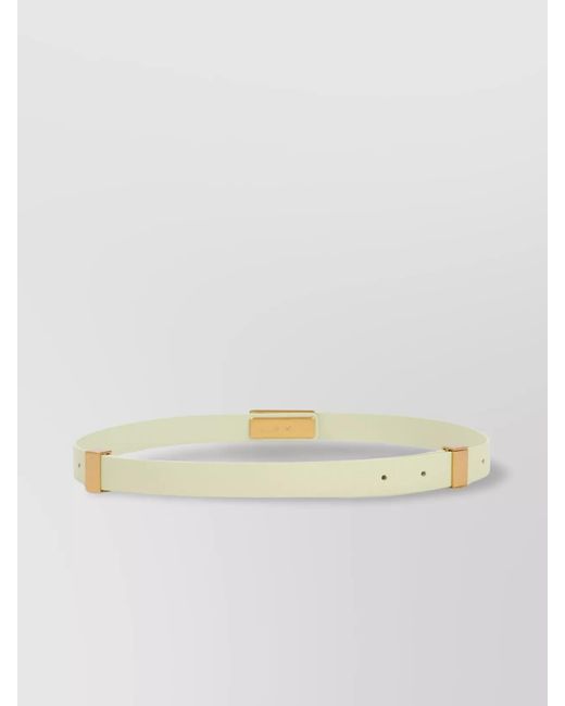 Bottega Veneta Green Lemon Washed Point Lock Leather Belt