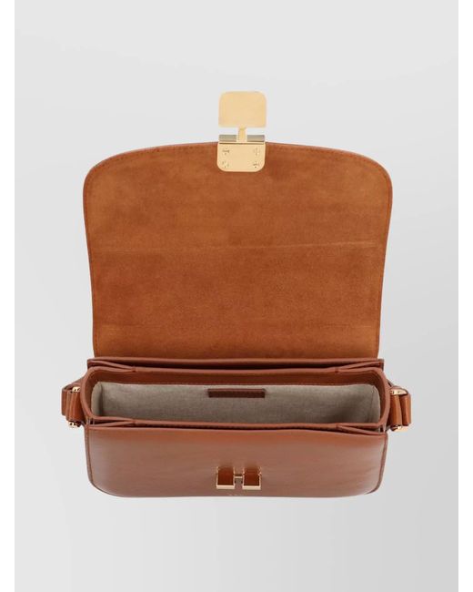 A.P.C. White Grace Small Leather Shoulder Bag