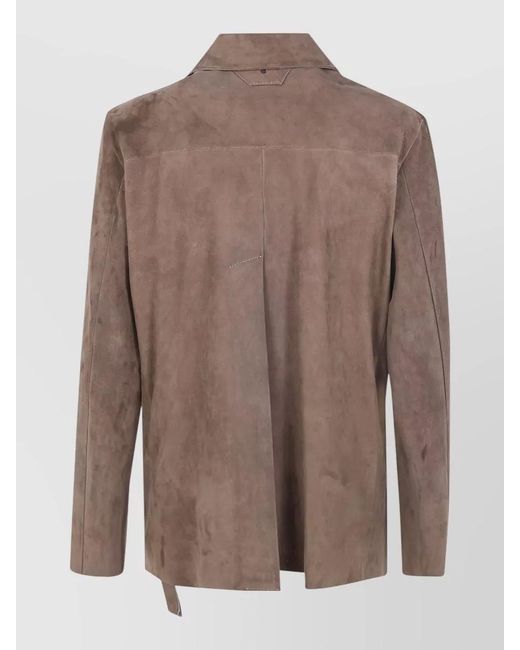 Salvatore Santoro Brown Tailored Jacket Buttons Front Pockets Long Sleeves Lapels