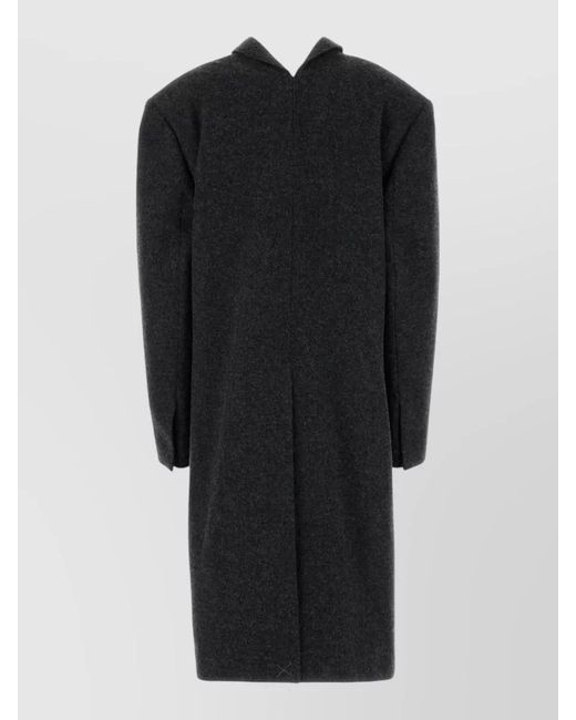 Prada Black Virgin Wool Single Breasted Coat