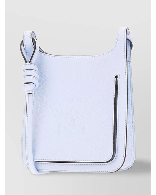 MCM Blue Mini Leather Hobo Bag