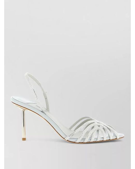 Le Silla White Leather Embrace Sandals