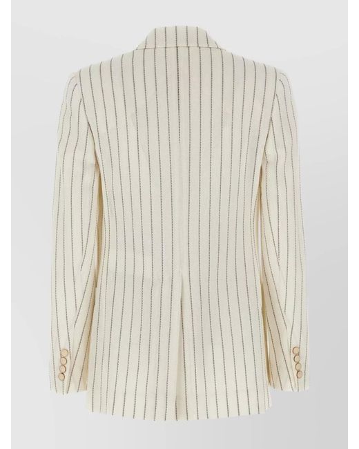 Max Mara White Linen Blend Blazer