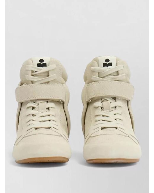 Isabel Marant Natural Suede High-Top Sneakers