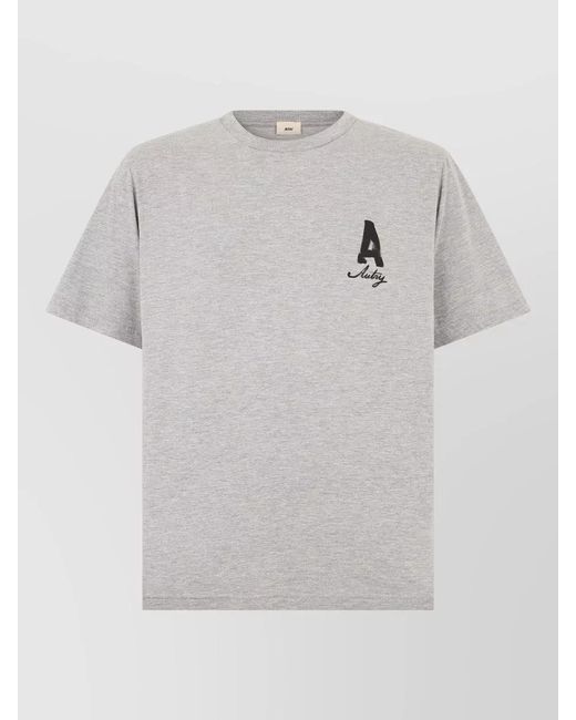Autry Gray Logo Crew Neck Cotton Blend T Shirt for men