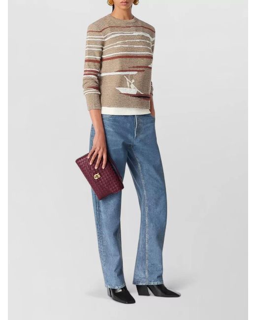 Bottega Veneta Purple Knot Lock Leather Shoulder Bag