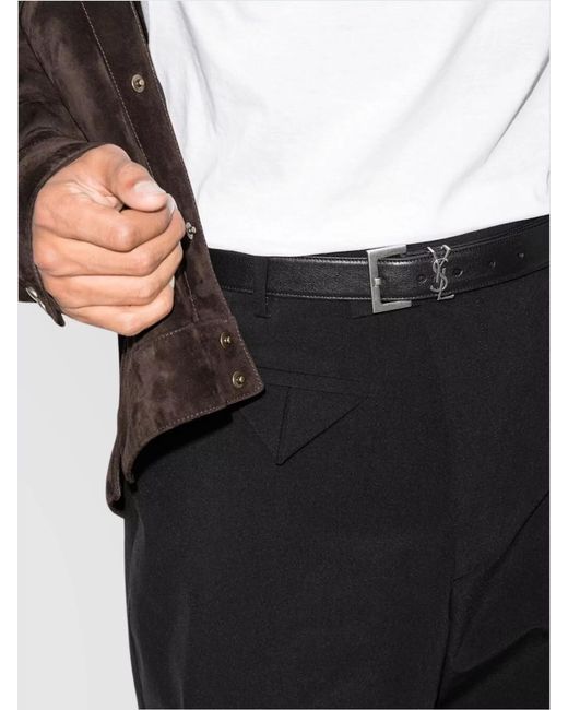 Saint Laurent Black Leather Belt for men