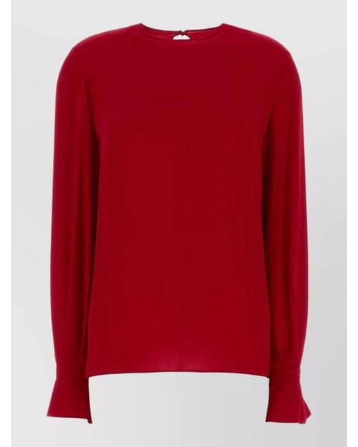 Valentino Garavani Red Long Sleeve Shirt Buttoned Cuffs Keyhole for men