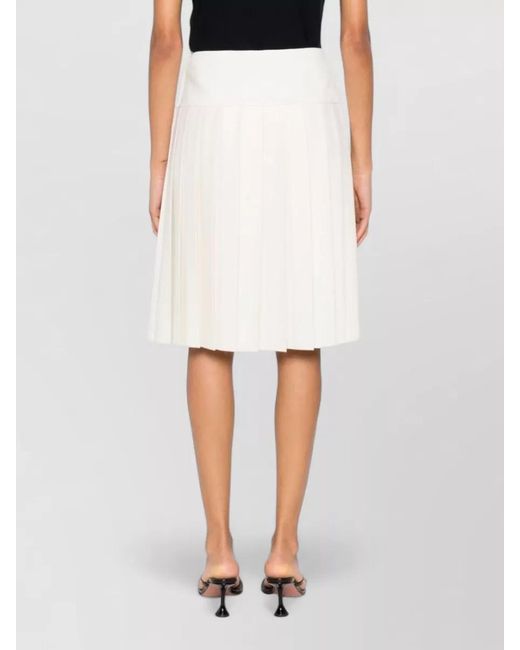 Versace Natural Pleated Midi Skirt