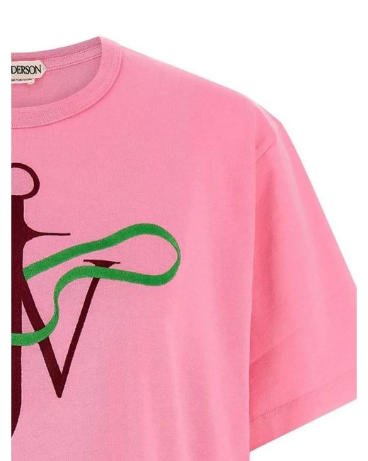 J.W. Anderson Pink 'Ribbon Anchor' T-Shirt