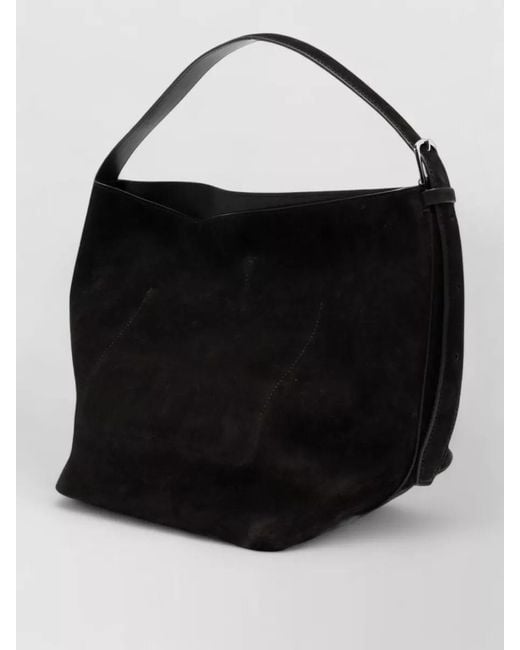 Totême Black Suede Leather Shoulder Bag
