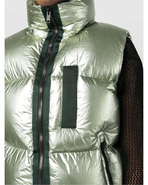 Givenchy Green Metallic Down Sleeveless Jacket for men