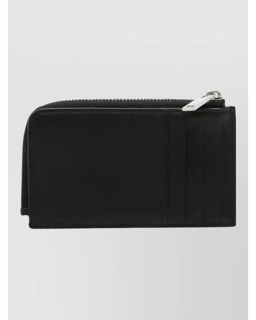 Jil Sander Black Leather Zip-Around Card Holder for men