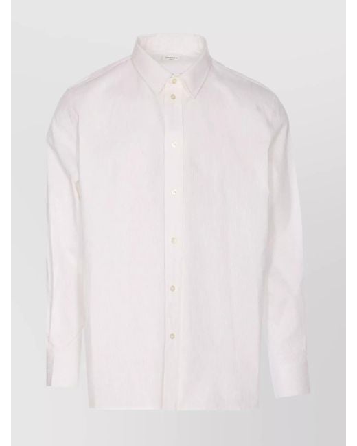 Saint Laurent White Button-Down Collar Long Sleeve Cuffed Shirt for men