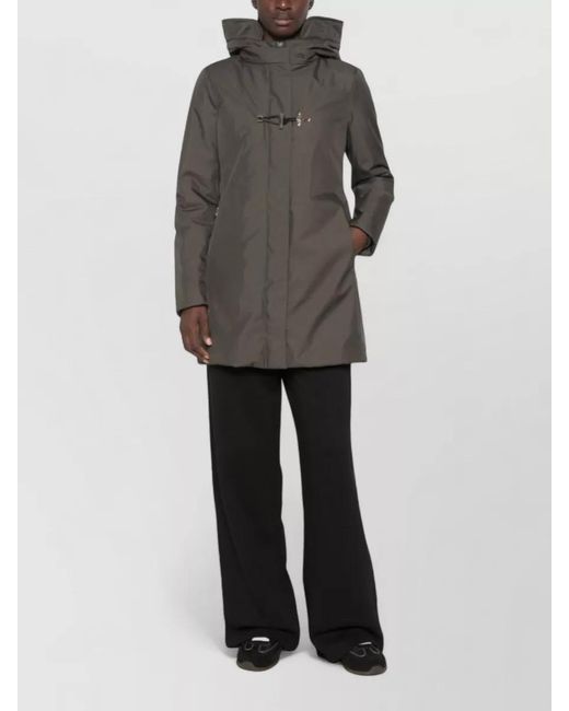 Fay Gray Quilted Hooded Parka Jacket