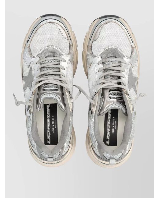 Golden Goose Deluxe Brand Metallic Leather And Mesh Low-Top Sneakers for men