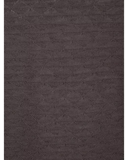 Giorgio Armani Gray Crew Neck Long Sleeve Textured Knit Top for men