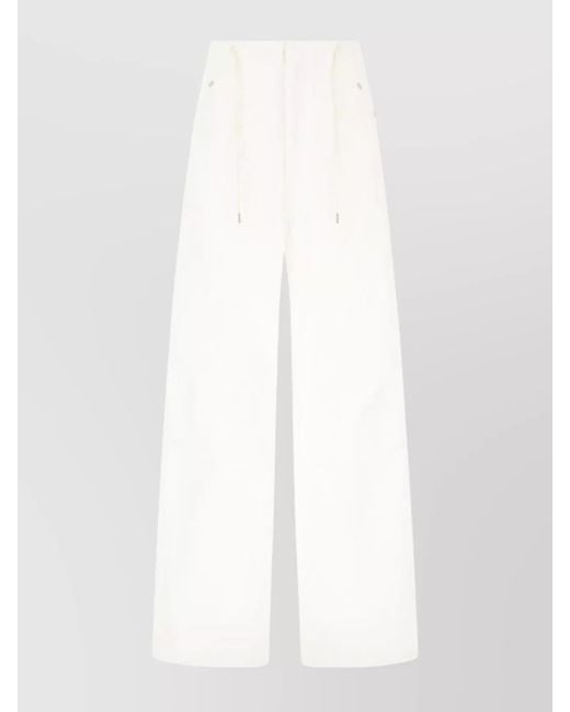 DARKPARK White Cotton Wide-Leg Trousers