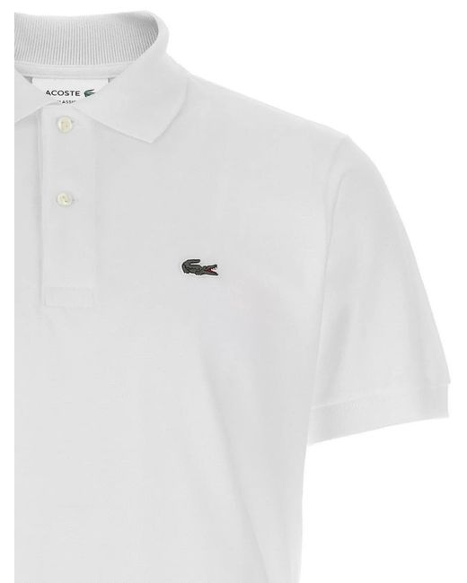 Lacoste White Cotton Polo Shirt for men