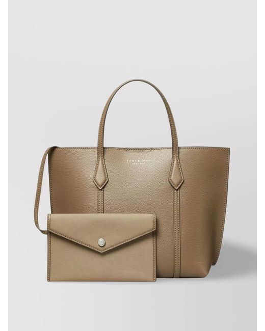 Tory Burch Natural Perry Small Leather Tote Bag