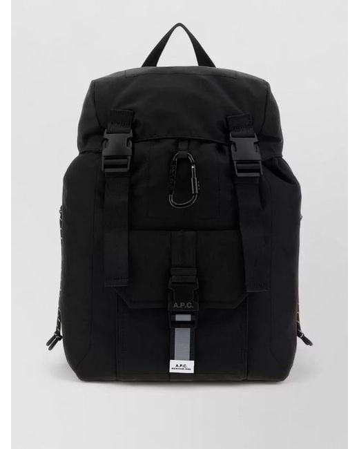 A.P.C. Black Trek 2.0 Fabric Backpack Adjustable Straps for men