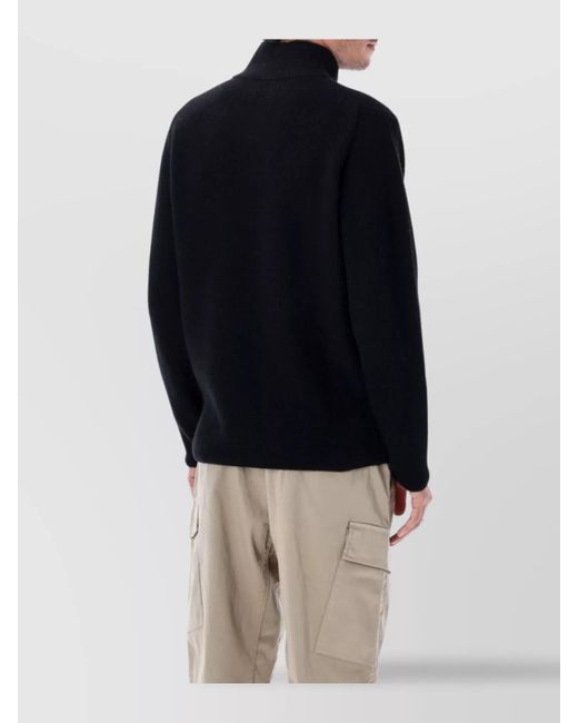 C P Company Blue Wool Waffle-Knit Half-Zip Jumper for men