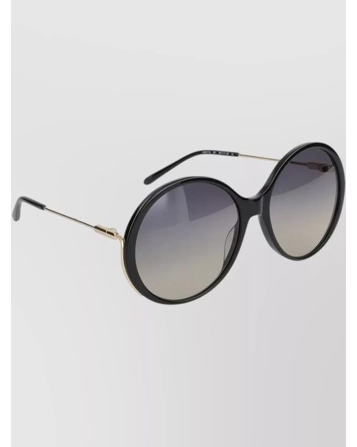 Chloé Gray Cat Eye Sunglasses Metal Frame Gradient
