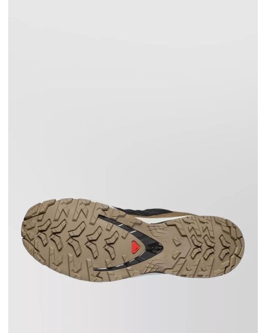 Salomon Gray Lace Up Sneakers Contrasting Sole Detail