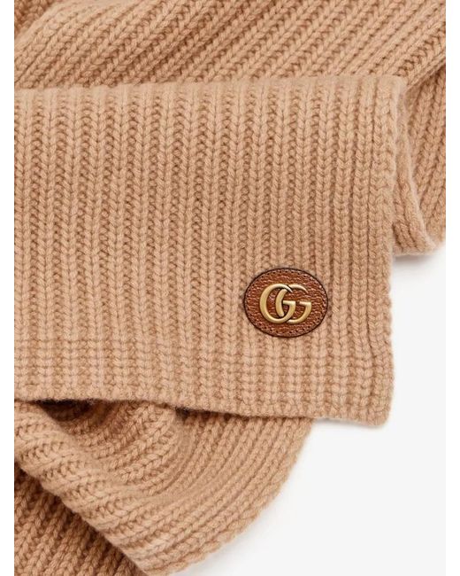 Gucci Natural Rectangular Ribbed Scarf Versatile Layering Piece