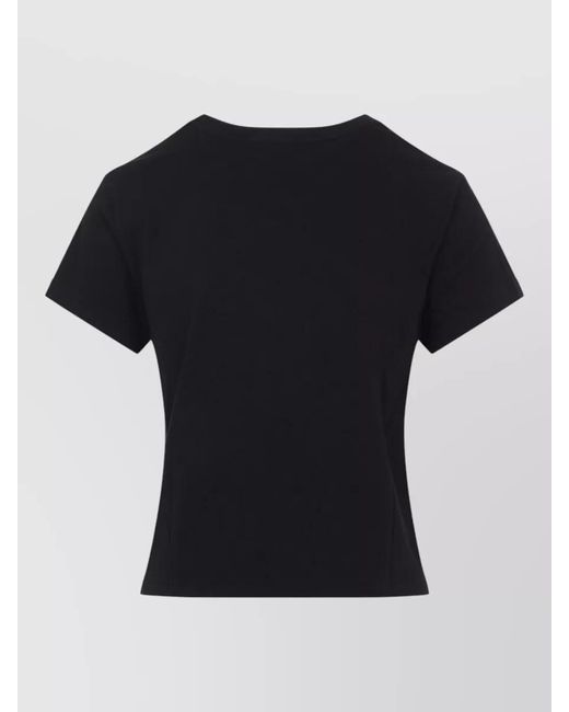 Agolde Black Ribbed Cropped T-Shirt