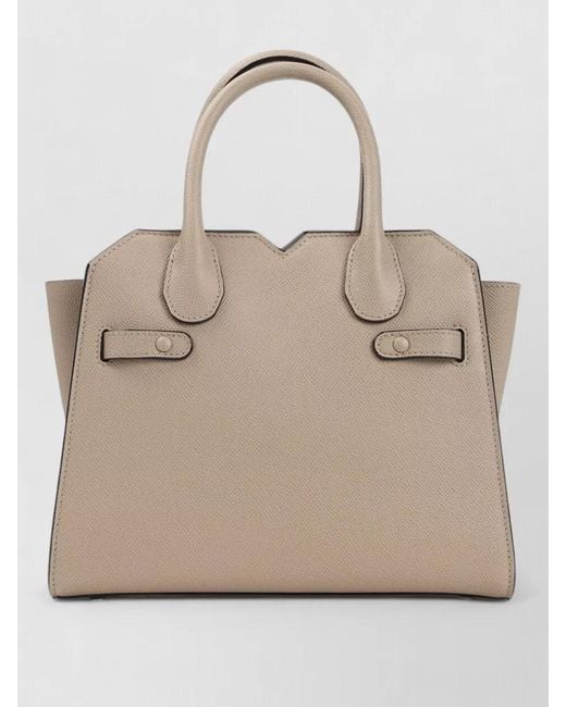 Valextra Natural Mini Calf Leather Tote Bag
