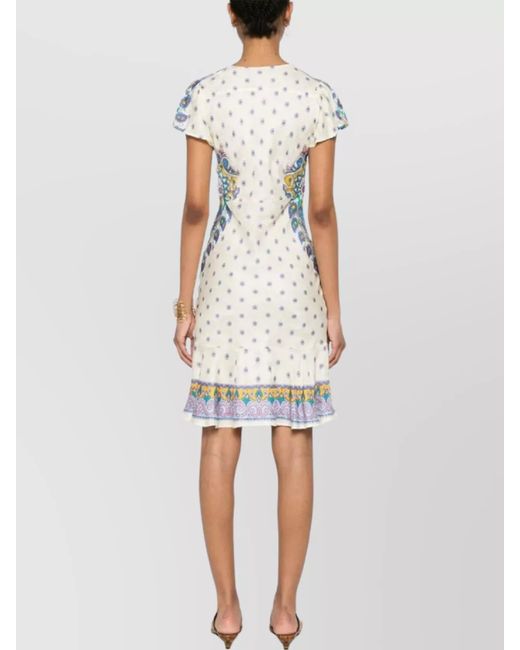 Etro White Silk Knee-Length Dress