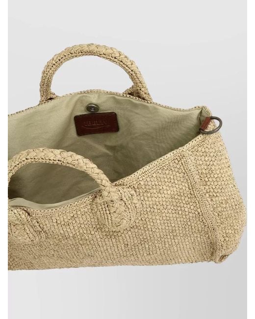 IBELIV Natural Crossbody Bag Detachable Strap Top Handles Woven