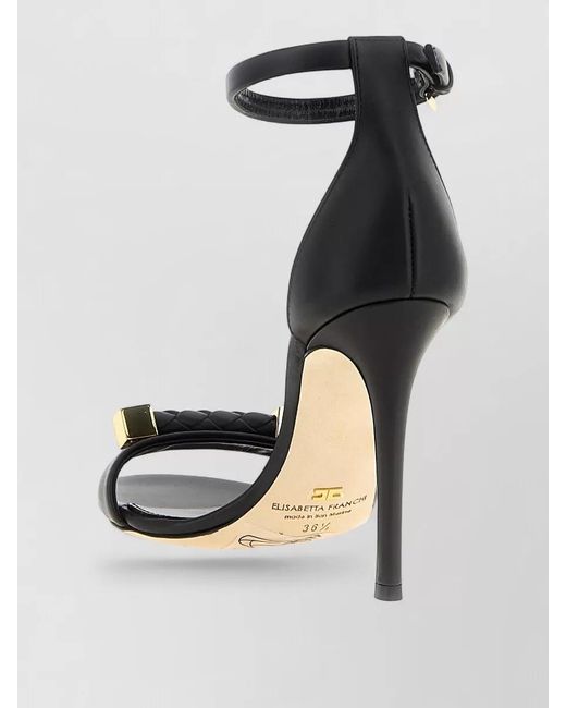 Elisabetta Franchi Black Leather Sandals