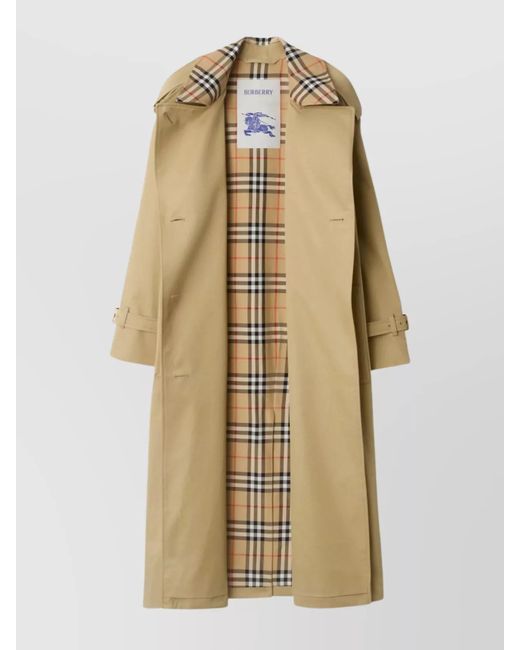 Burberry Natural Cotton Double-Breasted Belted Trench Coat
