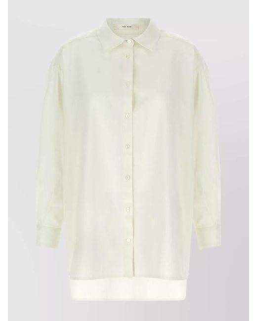 The Row White Cotton Cashmere Shirt