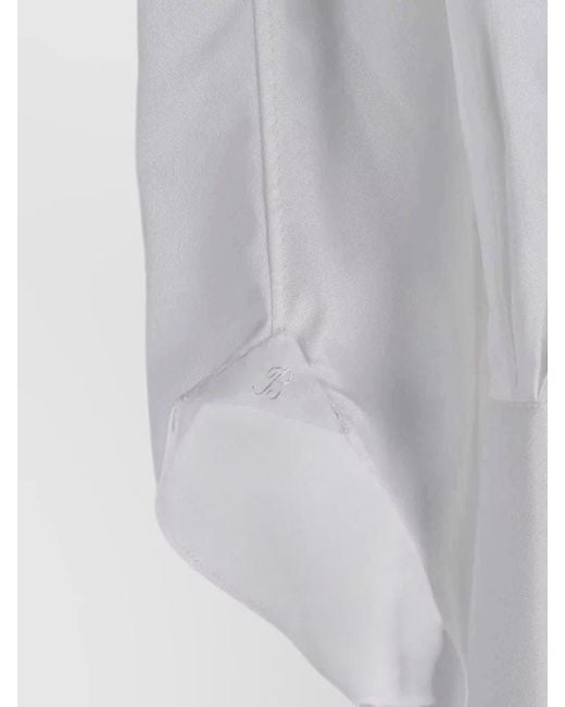 Barba Napoli White Casual Shirt Long Sleeves Cuffed Cuffs for men