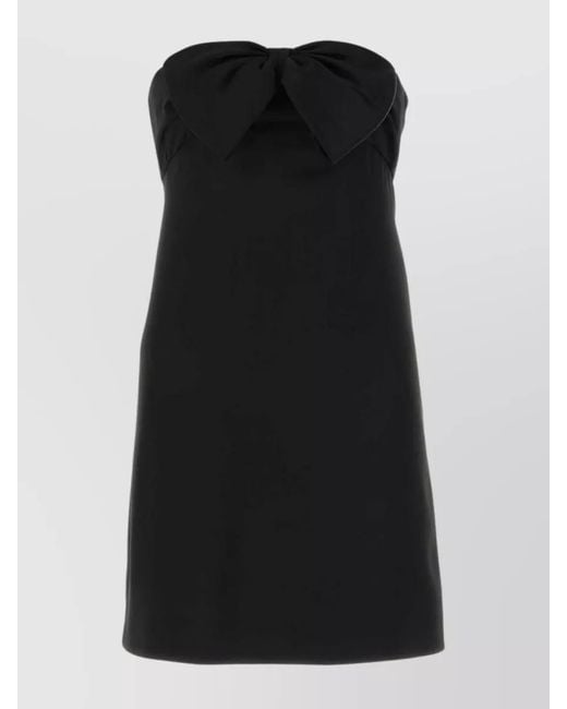 Saint Laurent Black Satin Mini Dress