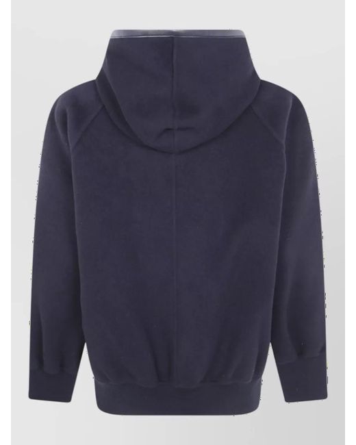 Semicouture Blue Wool Hooded Bomber Jacket