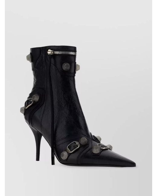 Balenciaga Black Leather Ankle Boots