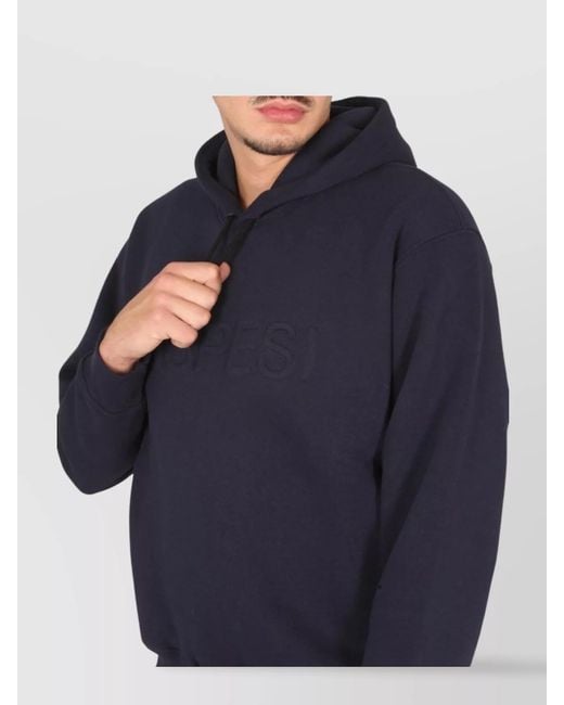 Aspesi Blue Logo Hooded Sweatshirt for men