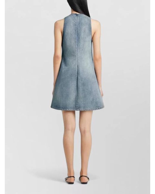 Courreges Blue Denim Sleeveless A-Line Mini Dress